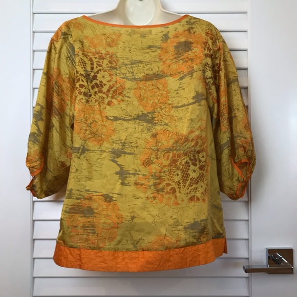 Sweet Sinammon Silk Blouse w/Macrame Embellishment - Picture 5 of 7